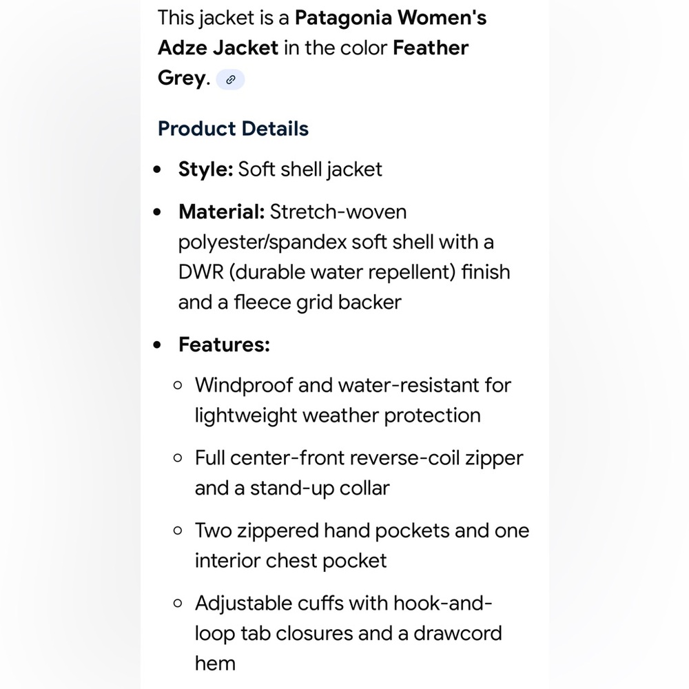 Patagonia Adze Performance Soft Shell Jacket in G… - image 16